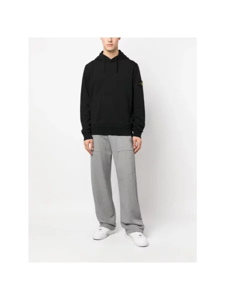 Bluza z kapturem Stone Island z kapturem z dżerseju z kamieniami czarna