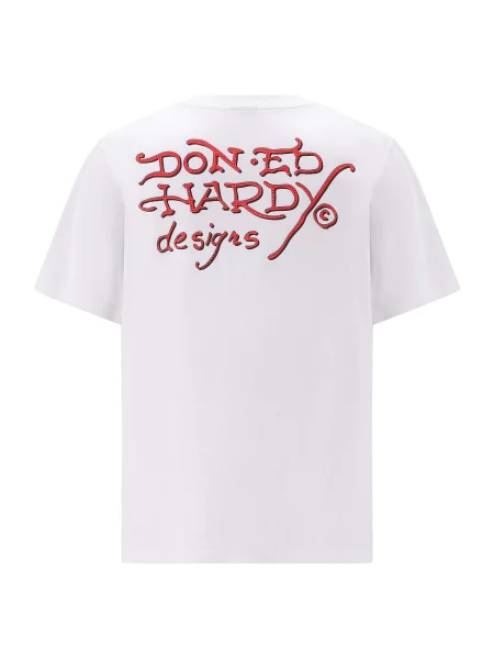Ed Hardy Tričko Eagle olivová / červená biela