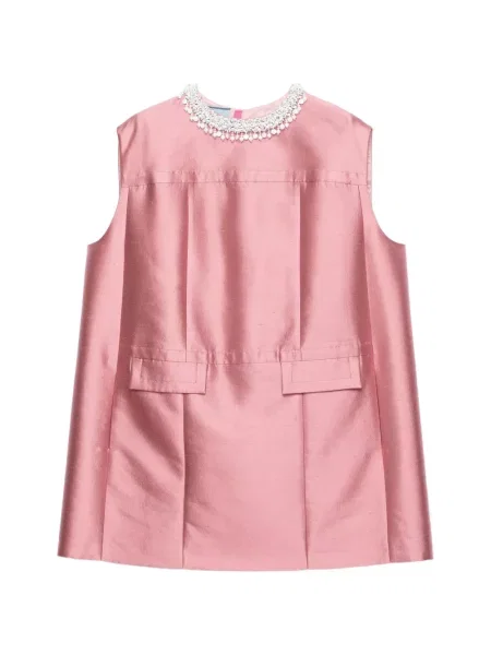 Rochie mini Prada cu broderie de costum roz