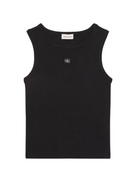 Tank top Calvin Klein Jeans A Woven Label Tank Top Black XS čierna