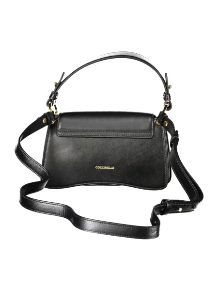 Torebka Coccinelle skórzana z kokardką czarna