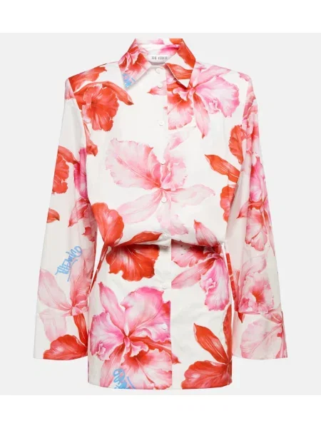 Rochie tip cămașă The Attico cu model floral de costum