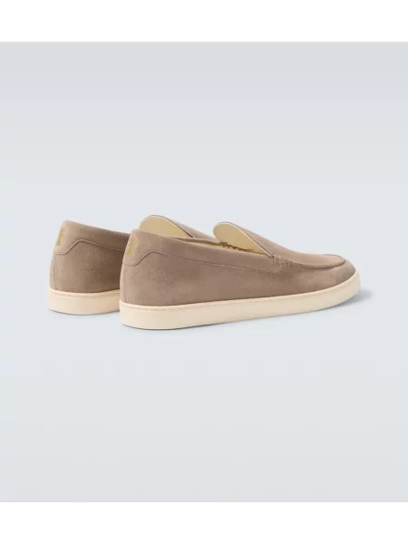 Semišové slip on loafersy Brunello Cucinelli béžová