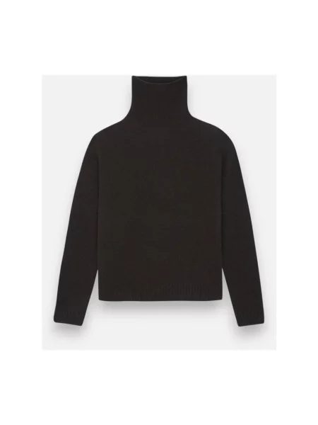 Sweter z golfem Kujten z kaszmiru brązowy