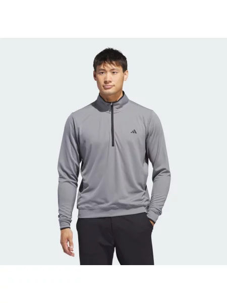 Lehký svetr Adidas s polovičními zipem šedý