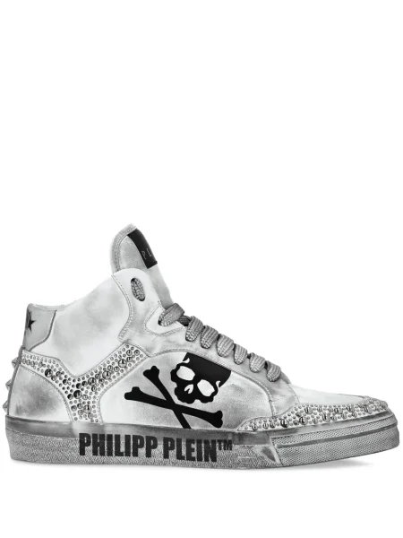 Sneakerși Philipp Plein cu tepi alb