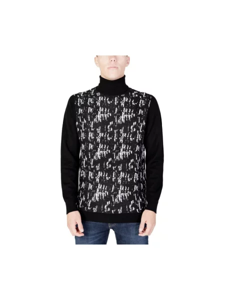 Golf wielobarwność lniany golf Antony Morato czarny