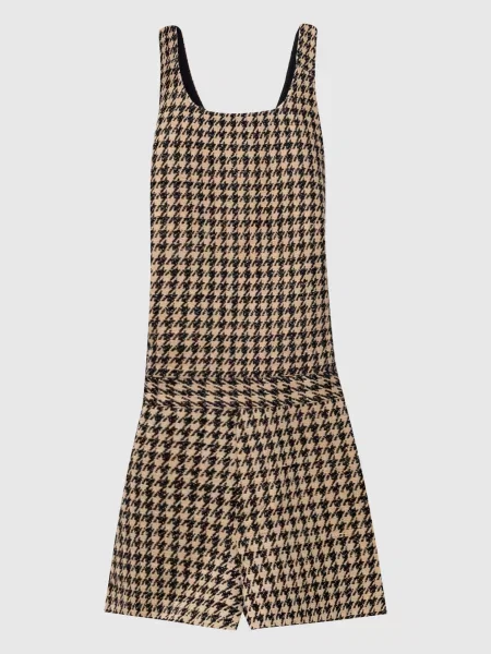 Комбінезон з шовком і вовною у візерунок Christian Dior бежевий