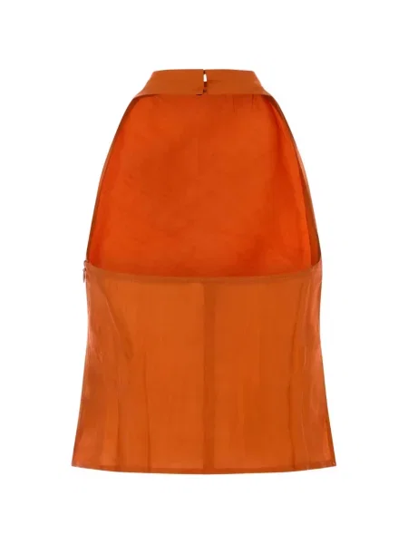 Top The Rose Ibiza de mătase cu gât halter roz