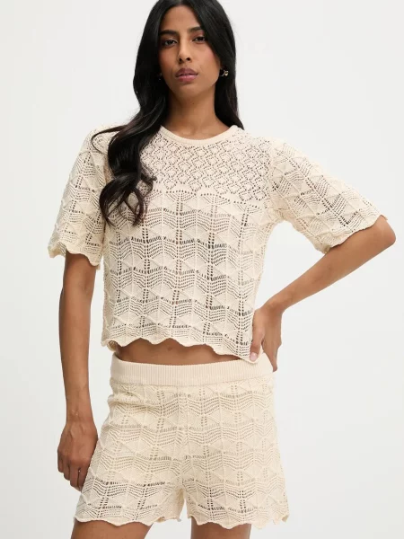 Answear Lab bluzka i szorty beżowy