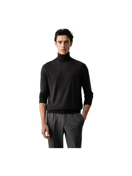 Sweter z golfem Armani Exchange wełniany szary