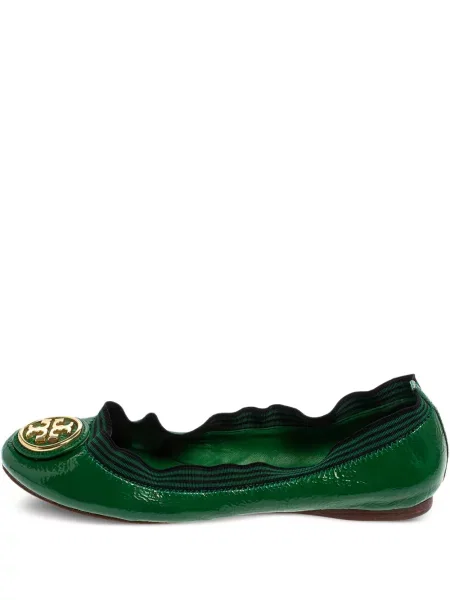 Кожени балеринки Tory Burch зелено