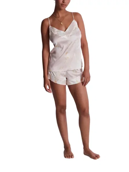Top Aubade de mătase cu model floral cu imagine
