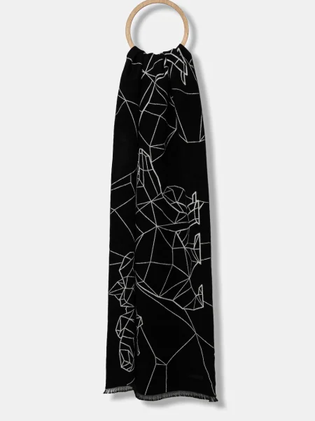 Emporio Armani fular cu imprimeu negru