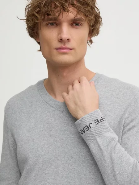 Светр з домішкою вовни Pepe Jeans NEW ANDRE V NECK легкий сірий