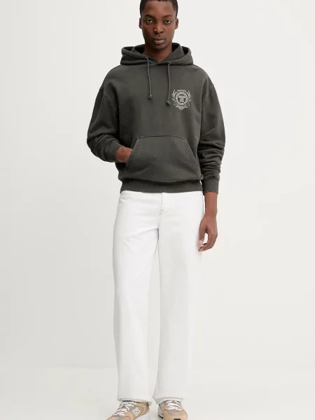 Tommy Jeans bluza z kapturem z nadrukiem szary