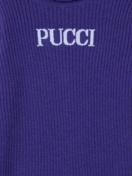 Sweter z golfem dziecięcy Pucci fioletowy