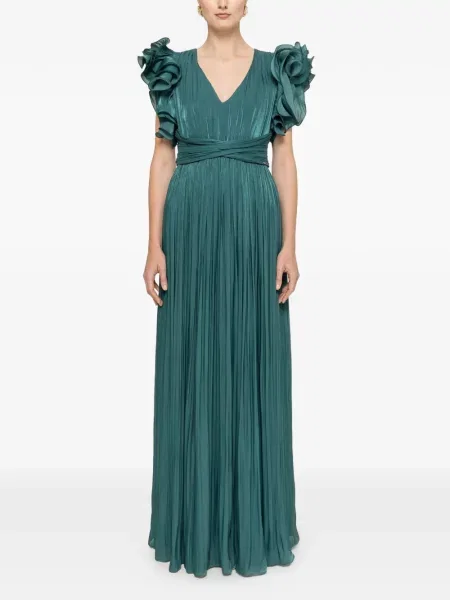 Rochie maxi Nissa cu volane verde