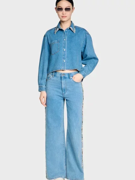 Рубашка Sandro голубая