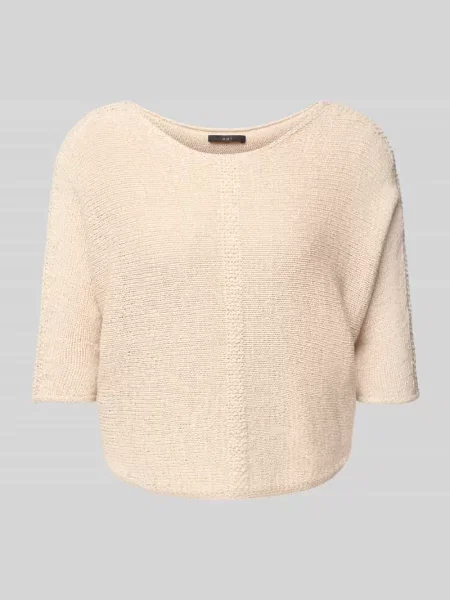 Sweter z dzianiny z rękawem o dł. Oui beżowy