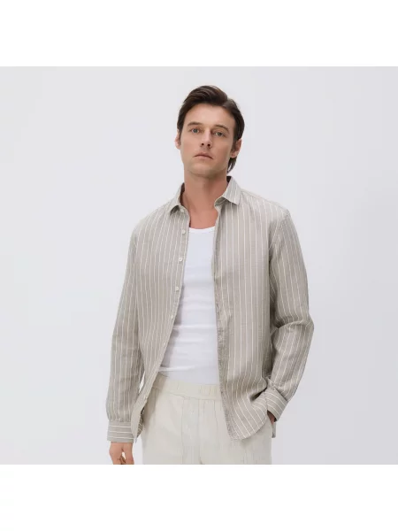 Reserved Košile regular fit z egyptské bavlny béžová