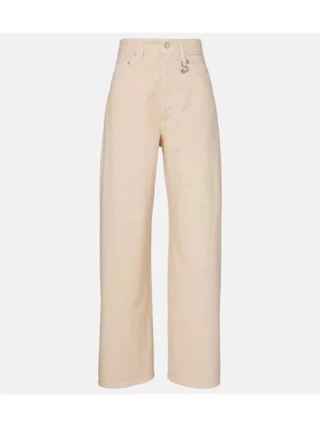 Szerokie jeansy Sportmax beżowe