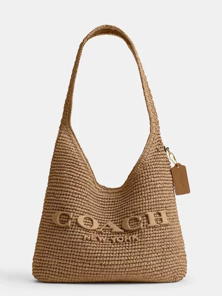 Coach torebka skórzana Brooklyn Shoudler Bag 28 beżowa