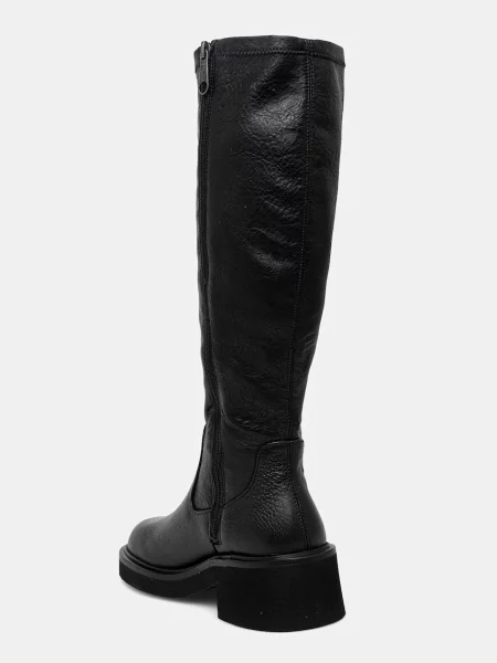 Tommy Jeans cizme TJW STRETCHY LONG BOOT cu drept negru