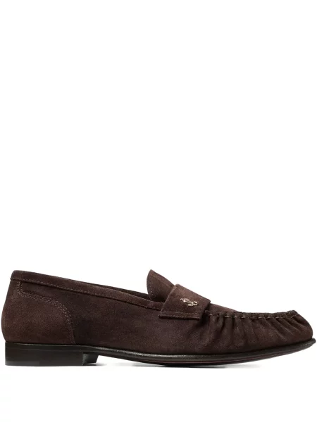 Pantofi loafer Jimmy Choo din piele de căprioară maro