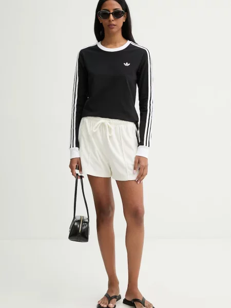 Adidas Originals tričko s dlhým rukávom detské s elastanom čierna
