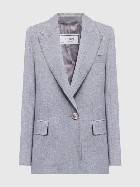 Жакет з вовни з люрексом Peserico сірий