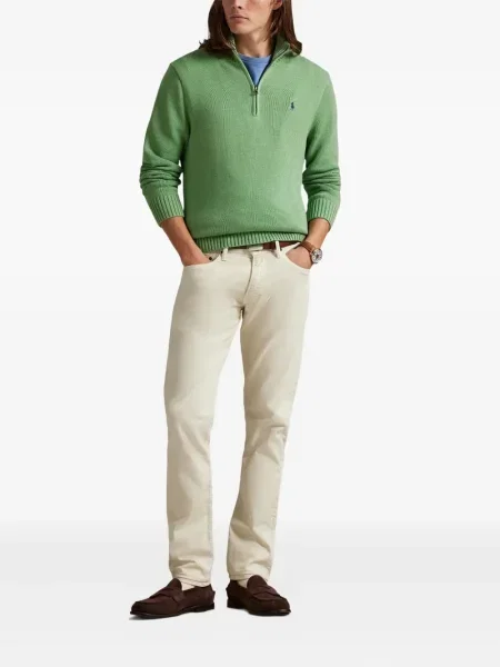 Dlouhá pruhovaná s límcem kšiltovka Polo Ralph Lauren modrá