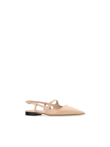 Balerinki Jimmy Choo skórzane bez obcasa różowe