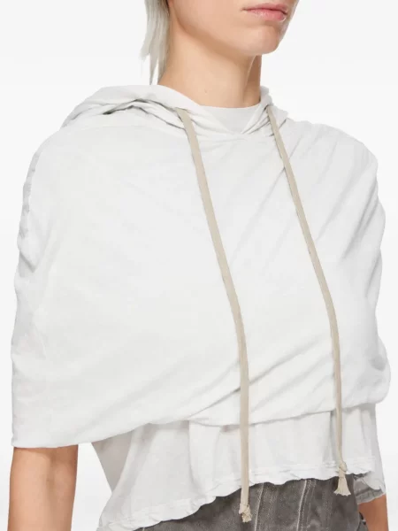 Hanorac cu glugă Rick Owens cu cordon alb
