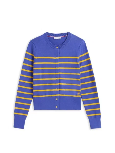 TOMMY HILFIGER Geacă tricotată bleumarin / miere galben