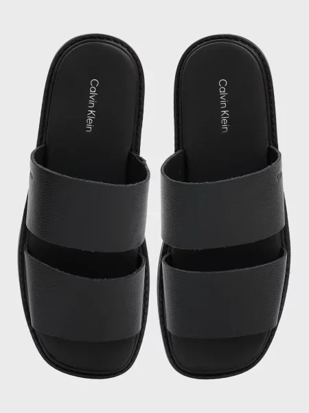 Кожаные шлепанцы Calvin Klein черные