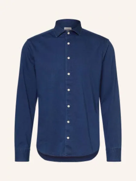 Seidensticker Koszula Dżinsowa O Kroju Extra Slim Fit blau granatowa