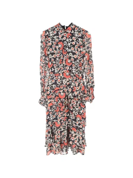 Rochie midi Saloni cu imagine până la genunchi de costum negru