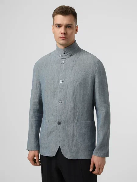 Лляний Блейзер Emporio Armani блакитний