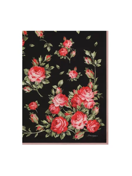 Chusta Dolce And Gabbana z nadrukiem z twillu czarna
