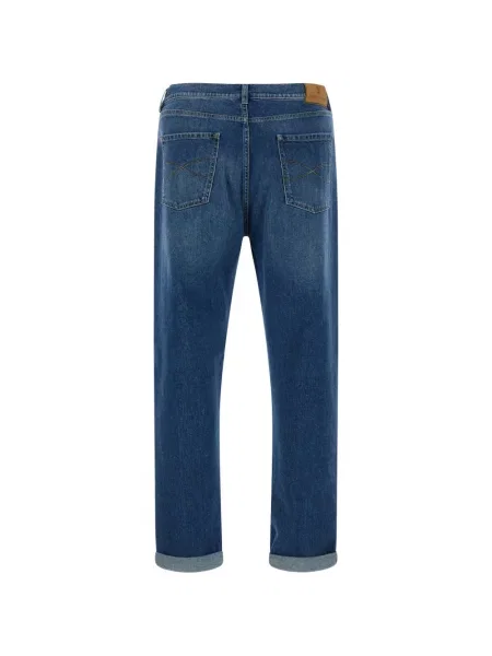 Jeansy straight leg dziecięce Brunello Cucinelli niebieskie