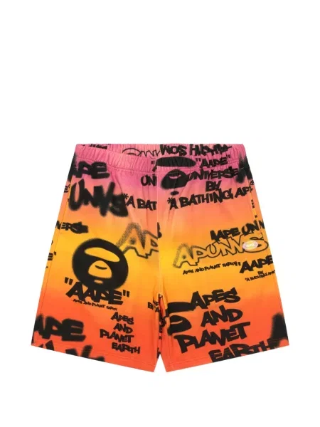 Pantaloni scurți Aape By A Bathing Ape cu imagine portocaliu