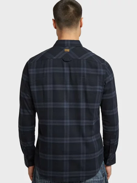 Картата сорочка G-star Raw синя