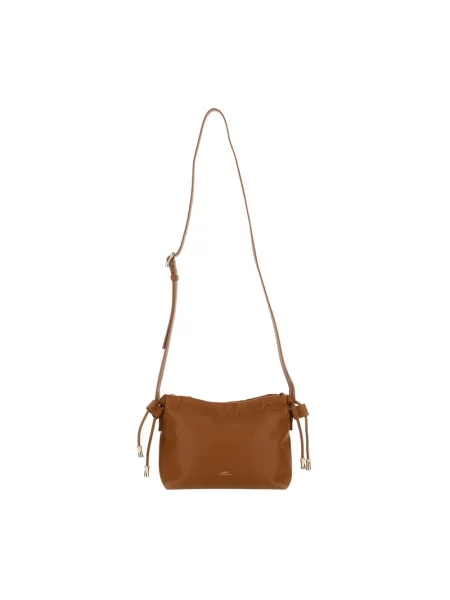 Mała mały torebka skórzana A.p.c. skórzana brązowa