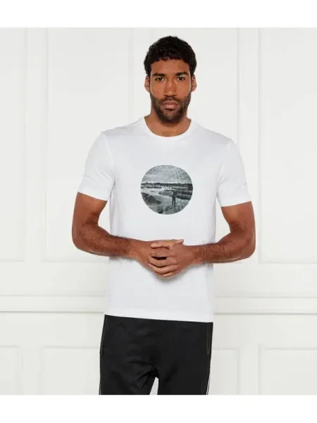 BOSS GREEN Tricou Graphic Heritage | | stretch alb