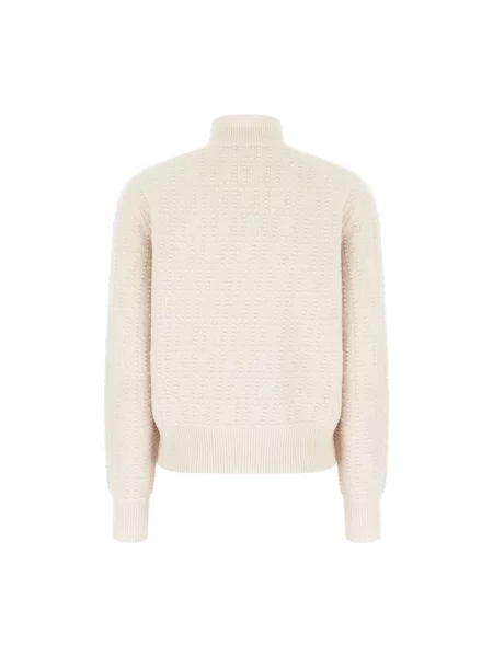 Sweter z golfem Fendi beżowy