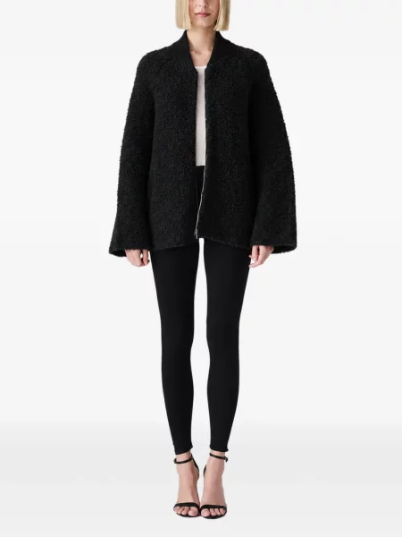 Bouclé geacă Vera Wang negru