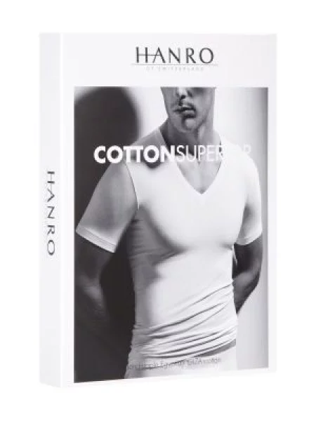 T-shirt z dekoltem w serek Hanro czarna