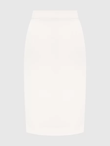 Спідниця-олівець кольору айворі з вовни Dolce&gabbana біла