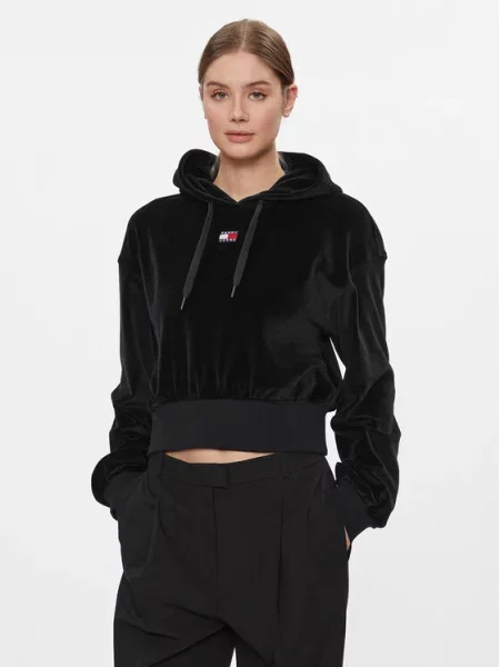 Tommy Jeans Суитшърт Velour черен